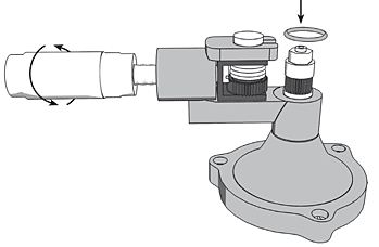 Ring placed on ring stretcher